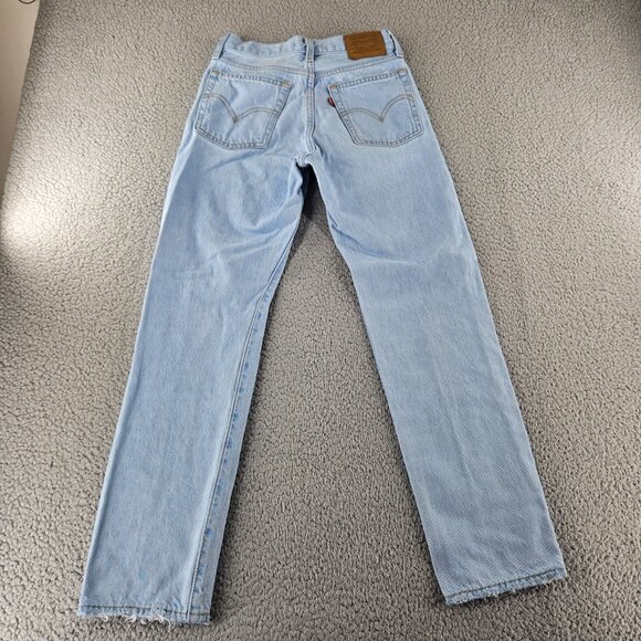 Levis Premium Jeans Women‎ 25 (23x27) Blue Wedgie Straight Distressed Light Wash - Picture 13 of 16